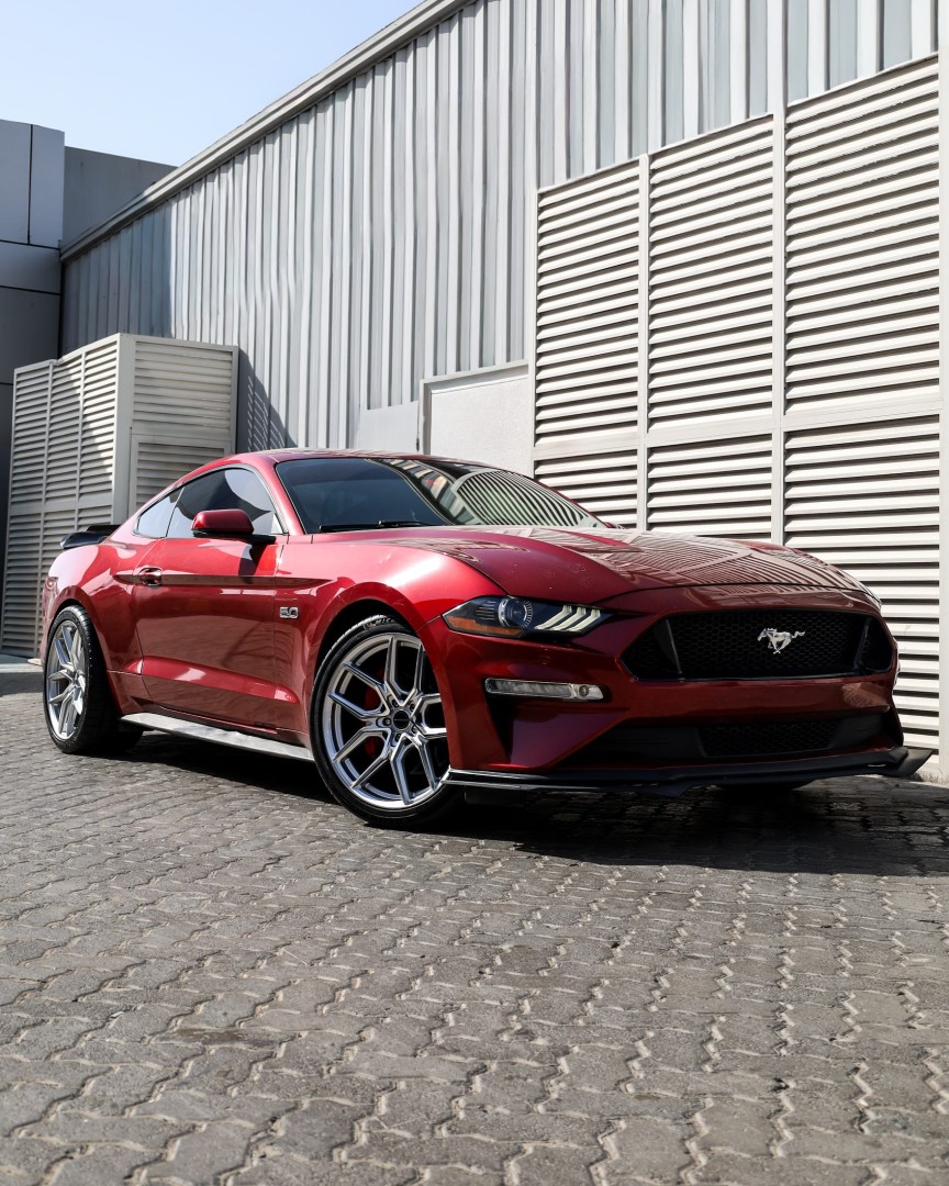 2019 FORD MUSTANG fitted with MV Forged MVF5 Diamond Silver Wheel