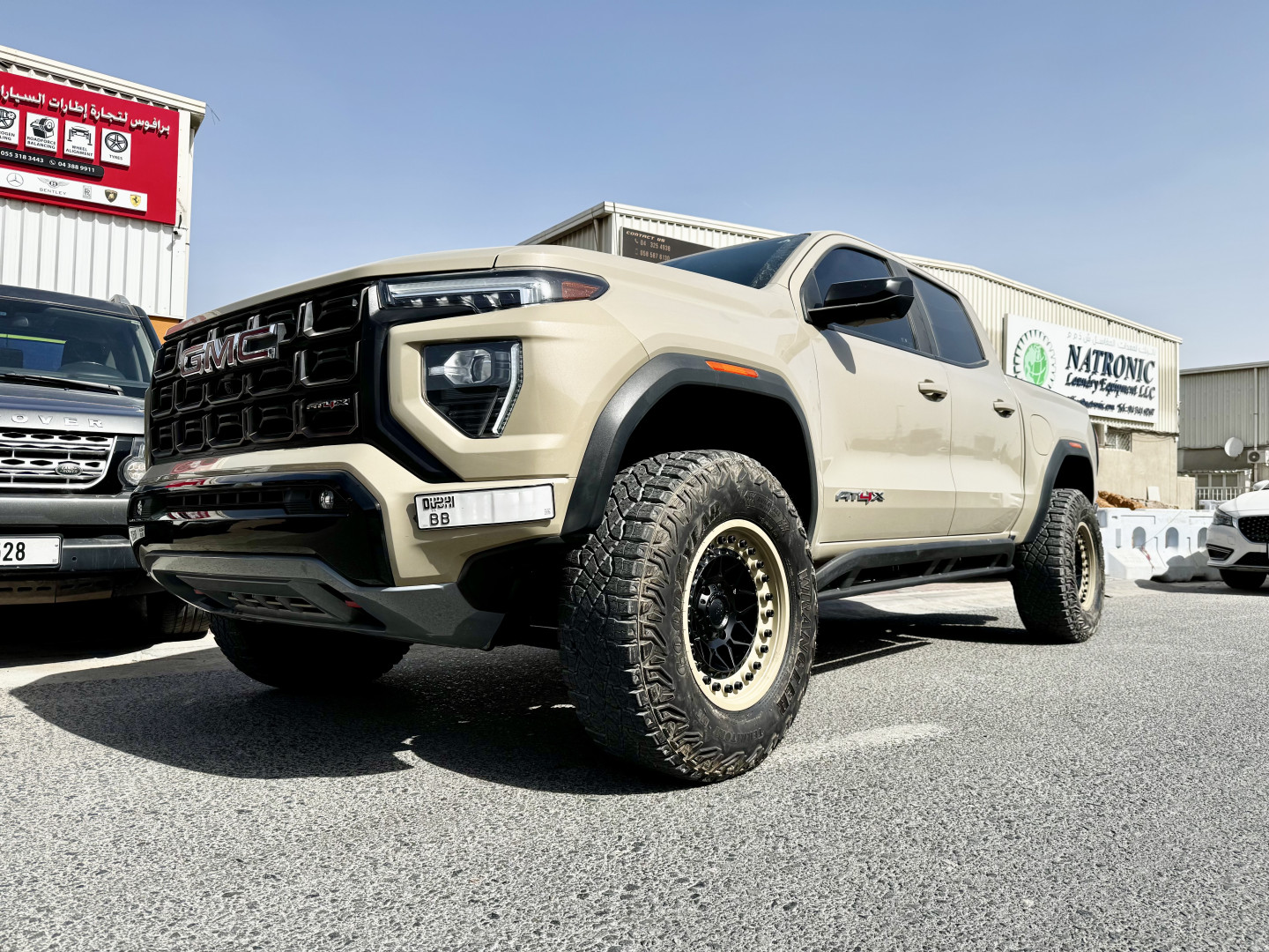 2025 GMC CANYON fitted with Black Rhino Alpha Matte Black W/ Gunmetal Lip Wheel