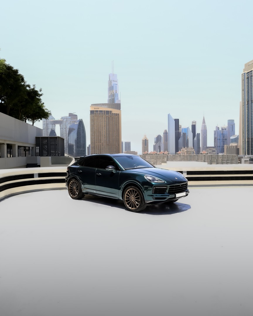 2023 PORSCHE CAYENNE fitted with Vossen HFX-4 (5 Lug) Gloss Black Wheel