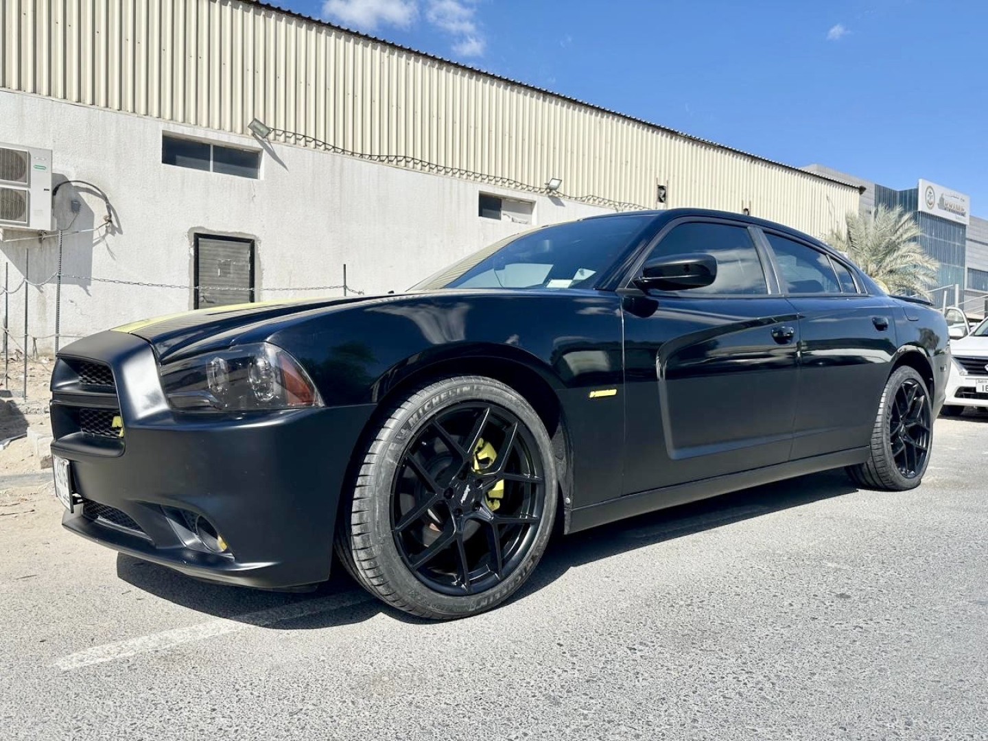 2012 DODGE CHARGER fitted with American Racing AR924 CROSSFIRE Satin Black Wheel