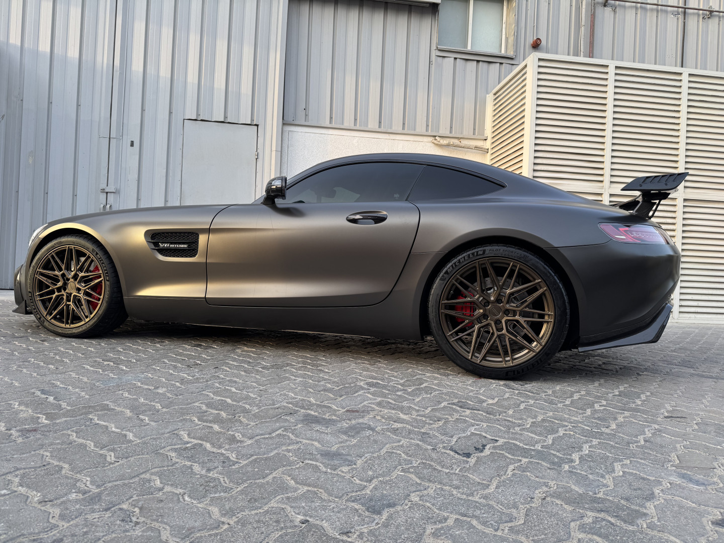 2016 MERCEDES BENZ AMG GT fitted with Vossen HF-7 Silver Polished Wheel
