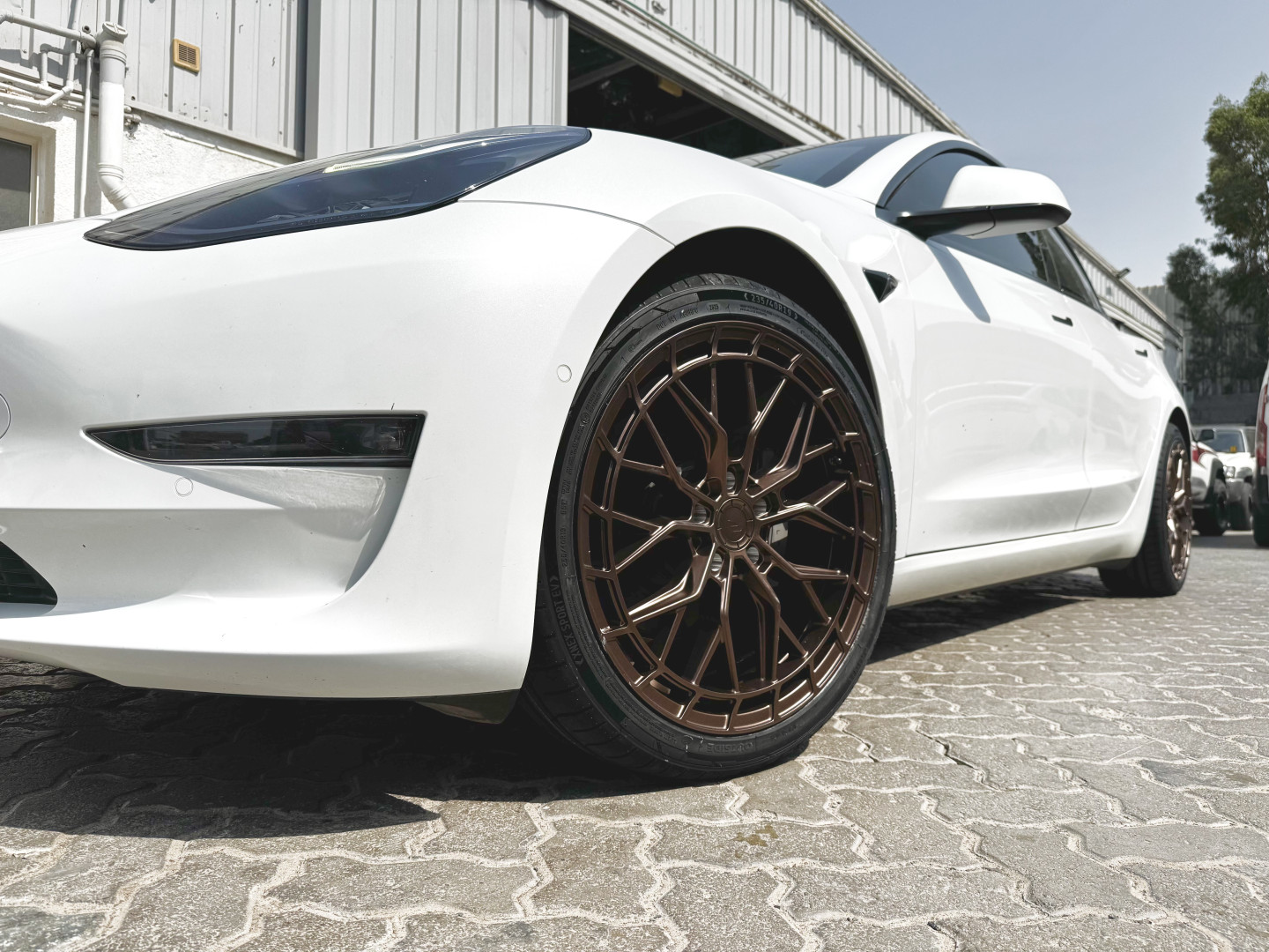 2022 TESLA MODEL 3 fitted with JR Wheels JR48 Hyper Silver Wheel